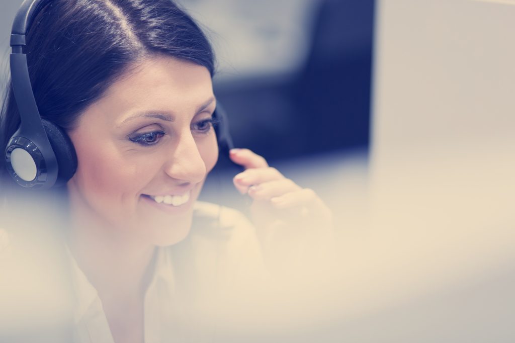 female call centre operator doing her job