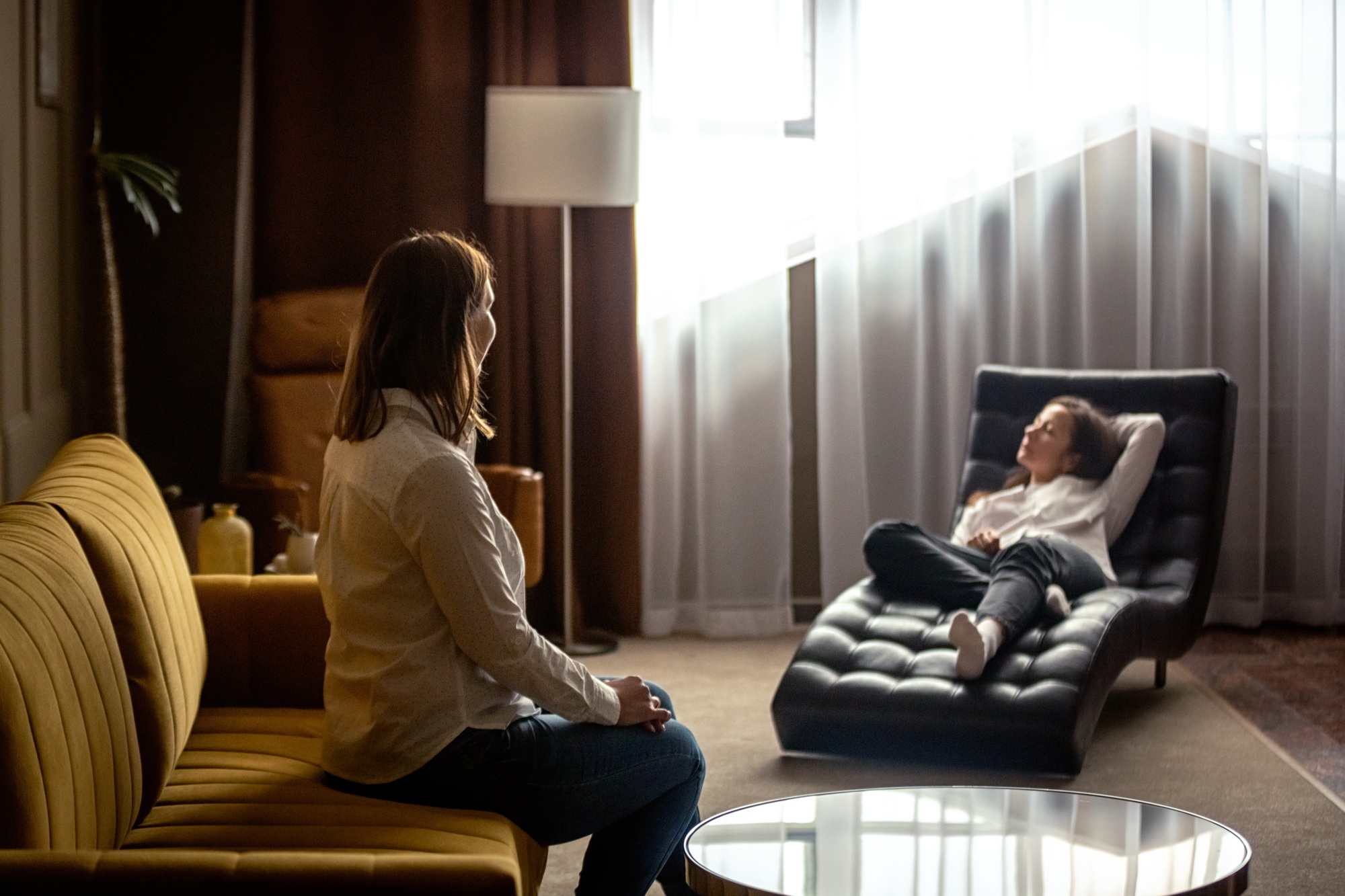 young woman at the reception of a psychologist